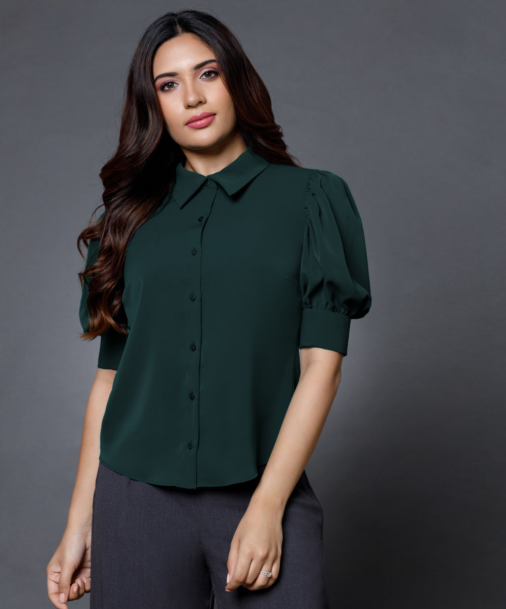 Short Sleeve Chiffon Shirt Top