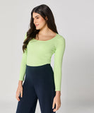 Long Sleeve Electric Green Rib Top