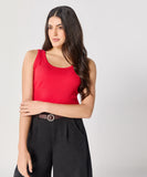 Red Rib Cami Top