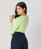 Long Sleeve Electric Green Rib Top