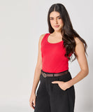 Red Rib Cami Top