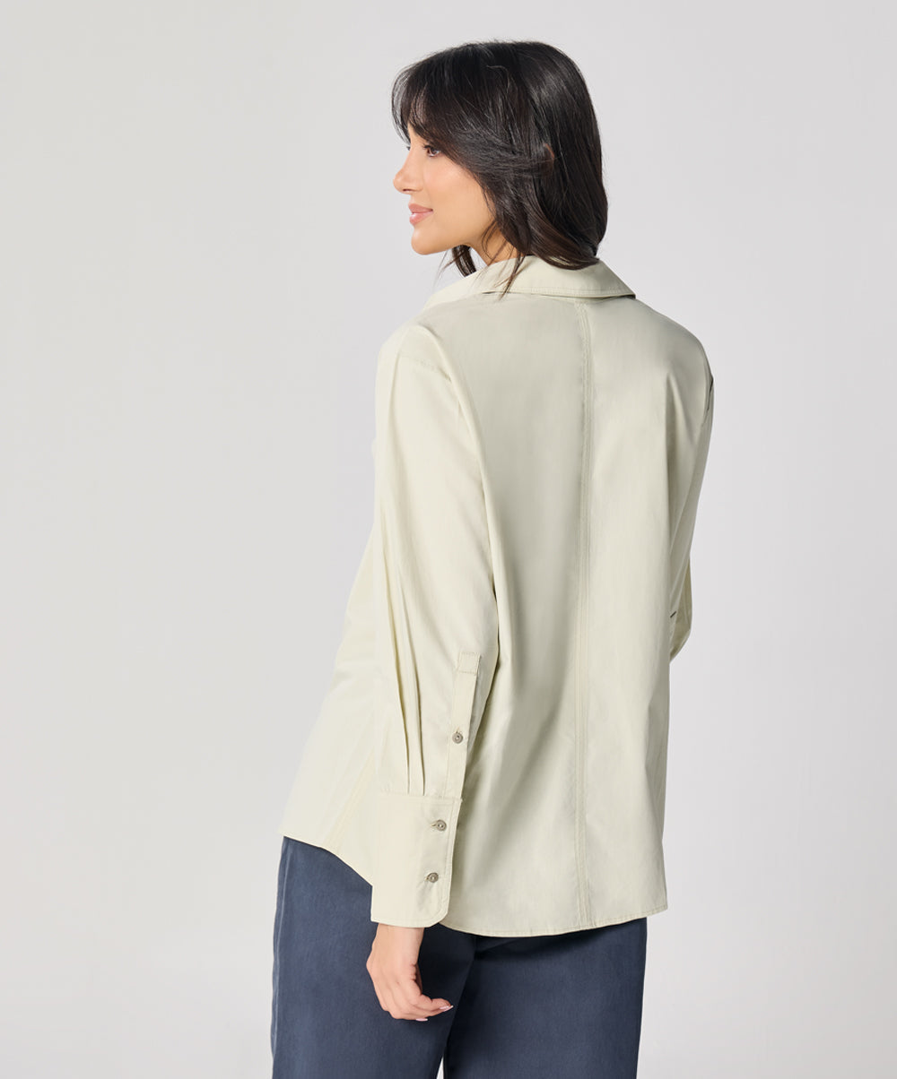 Cotton Oversized Shirt- Light Green