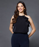 Frilled Halter Neck Chiffon Top