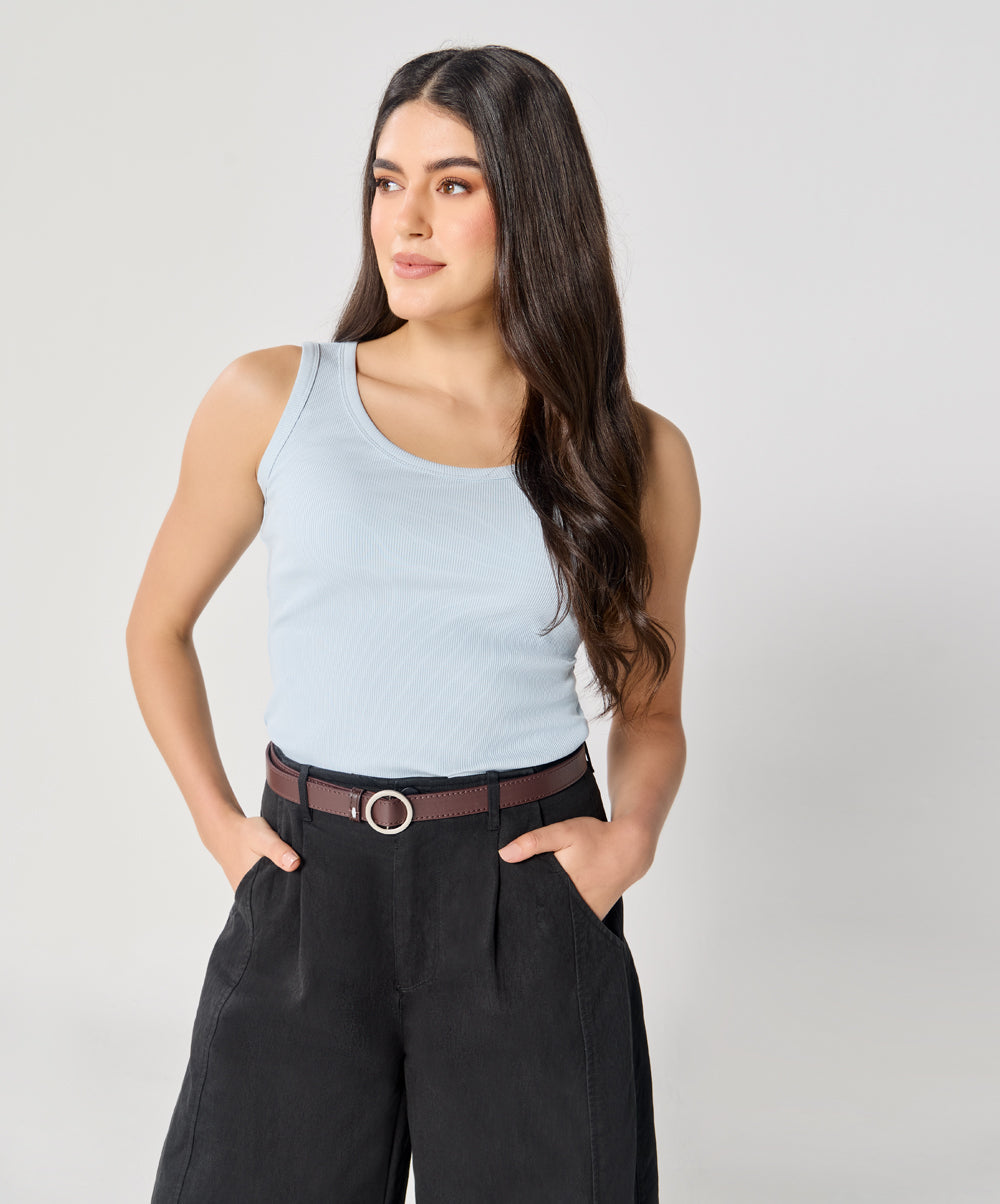 Blue Rib Cami Top