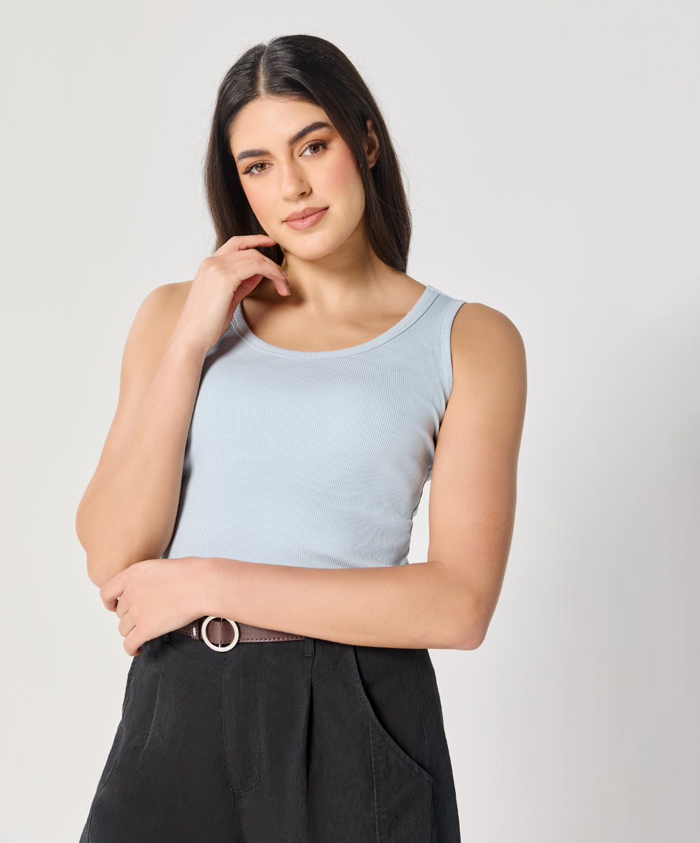 Blue Rib Cami Top