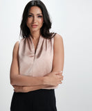 Glitter Detailed Vneck With Shoulder Pleated Top