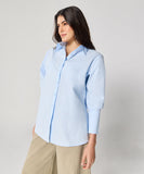 Cotton Oversized Shirt- Baby Blue