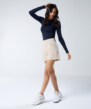 Light Beige Pleated Short
