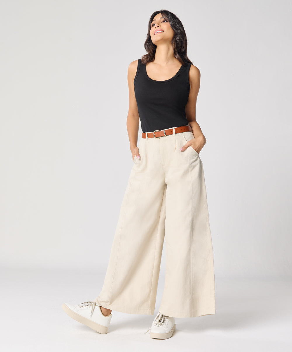 Flare Light Beige Twill Pant