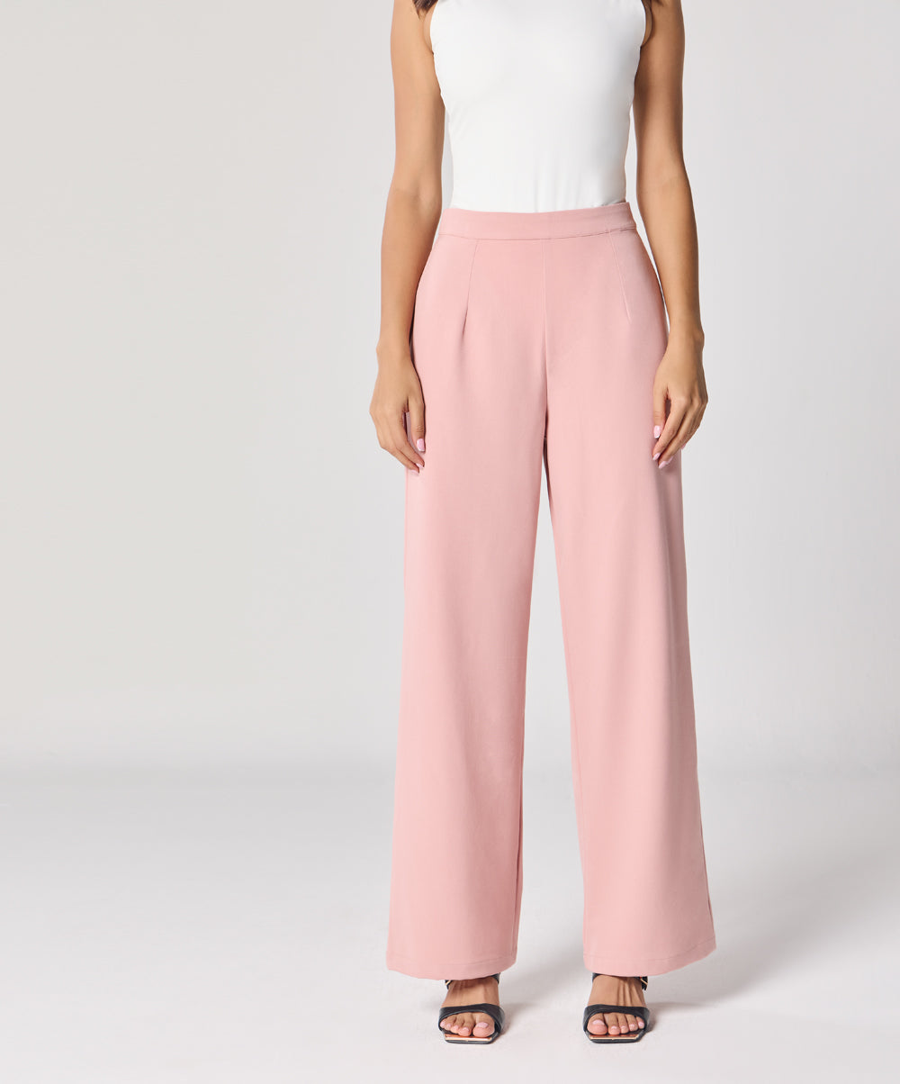 Pink Flared Leg Formal Pant