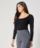 Long Sleeve Black Rib Top