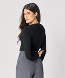 Long Sleeve Black Rib Top