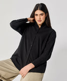 Cotton Oversized Shirt- Black