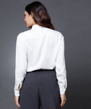 Work wear satin shirt blouse- White