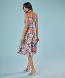 Floral Printed Sweet Heart Princessline Dress