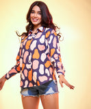 Multi Colour Oversized Printed Shirt