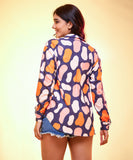 Multi Colour Oversized Printed Shirt