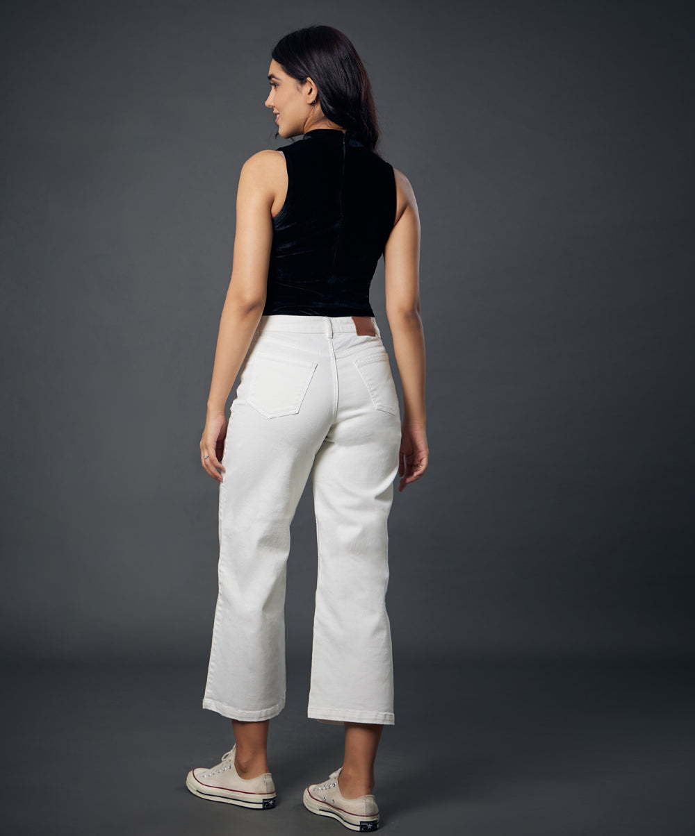 Crop Length White Jean