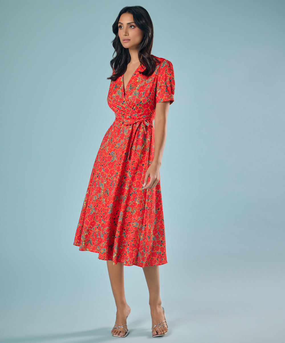 Vneck Chiffon Vintage Summer Dress