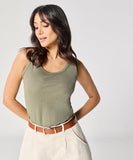 Khaki Green Rib Cami Top