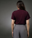 Gold Button Attached Maroon Top