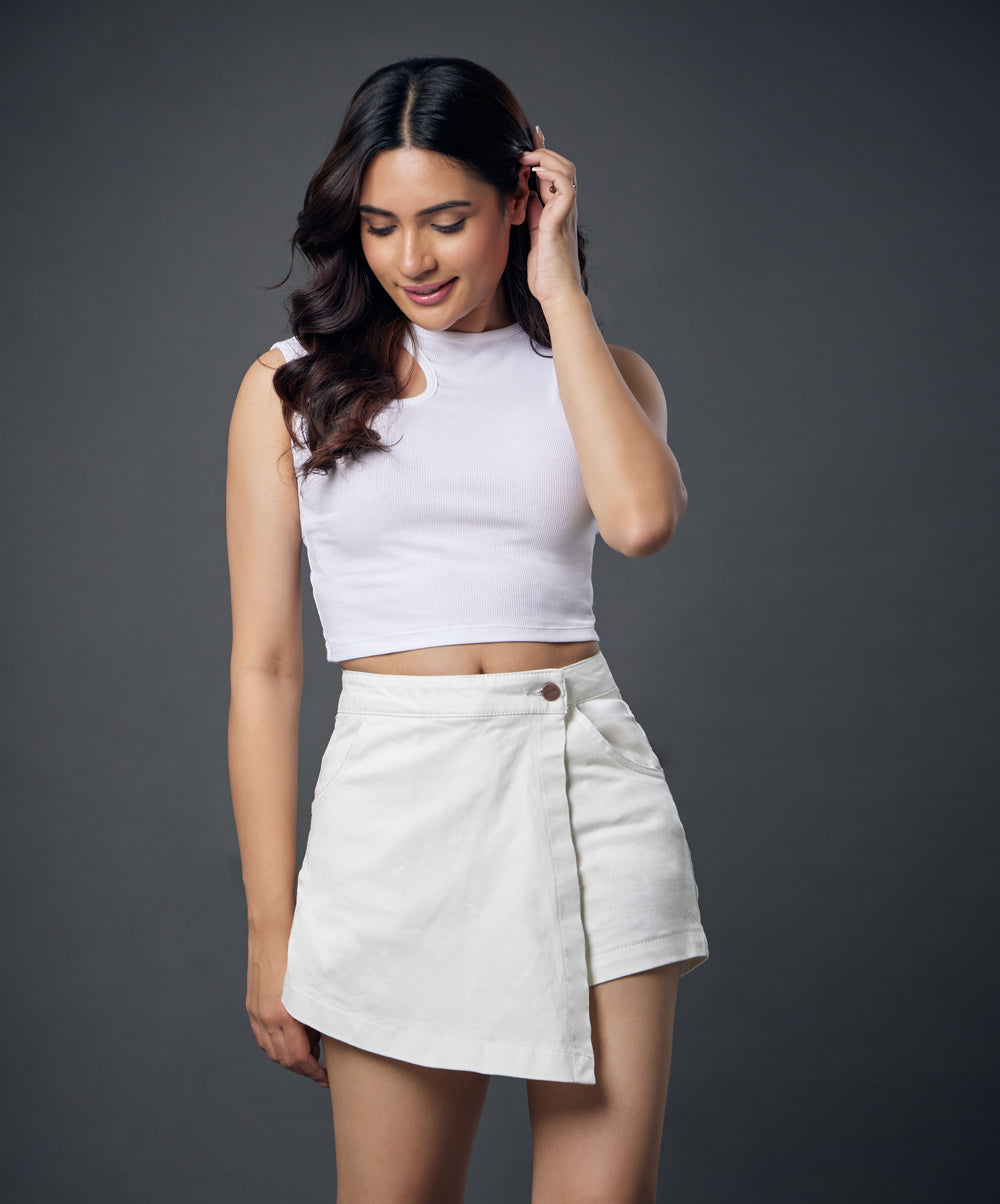 Off White Denim Skort