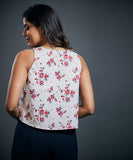 Printed Vneck Floral Satin top