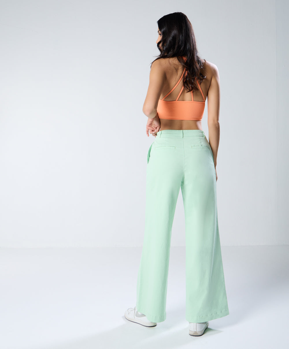 Light Green Pleated Pants