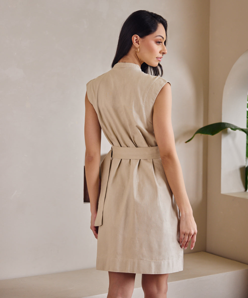 Safari Linen Dress With Pockets