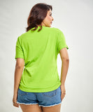 Side Gathered Crew Neck Tshirt- Electic Green