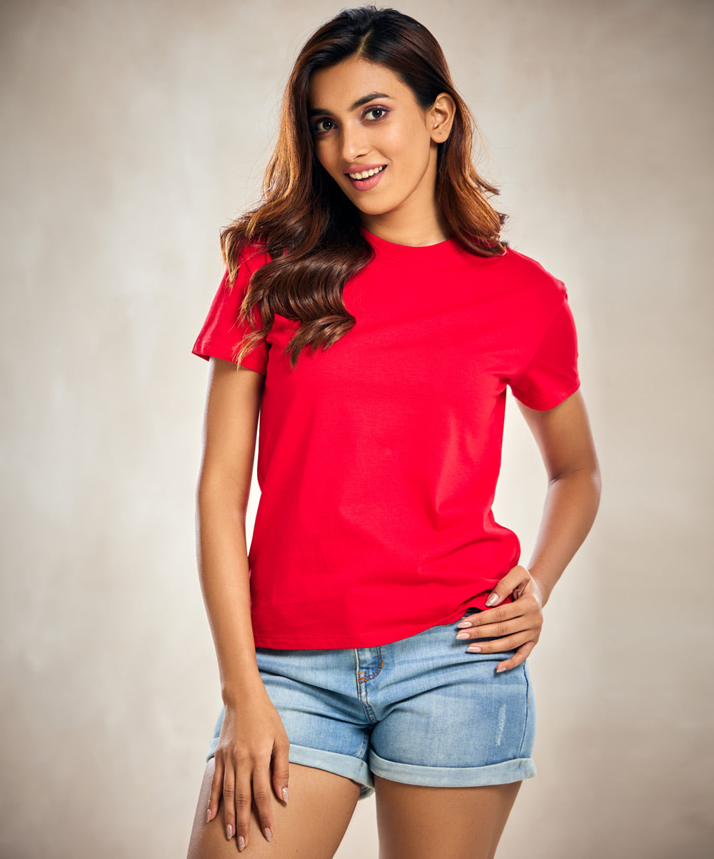Red Crew Neck T Shirt
