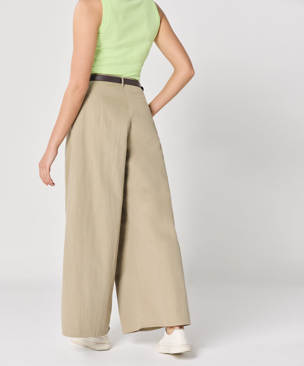 Flare Dark Beige Twill Pant