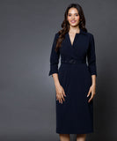 Blazer Inspired navy Midi Dress