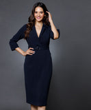 Blazer Inspired navy Midi Dress