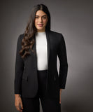 Long Sleeve Formal Blazer With Pockets-Black