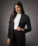 Long Sleeve Formal Blazer With Pockets-Black