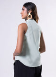 Sleeveless High Neck Cotton Top