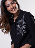 Floral Embroidered Shirt Top