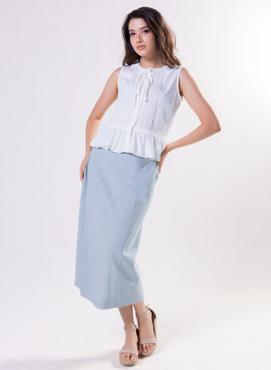 Side Open Cotton Skirt
