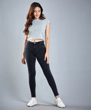 Mid Waist Black Jean