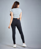 Mid Waist Black Jean