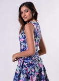 Panneled Short Printed Dress