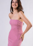 Pink Tube Dress With A Side Opening