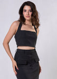 Ponte Skirt And Top Set Black - Skirt