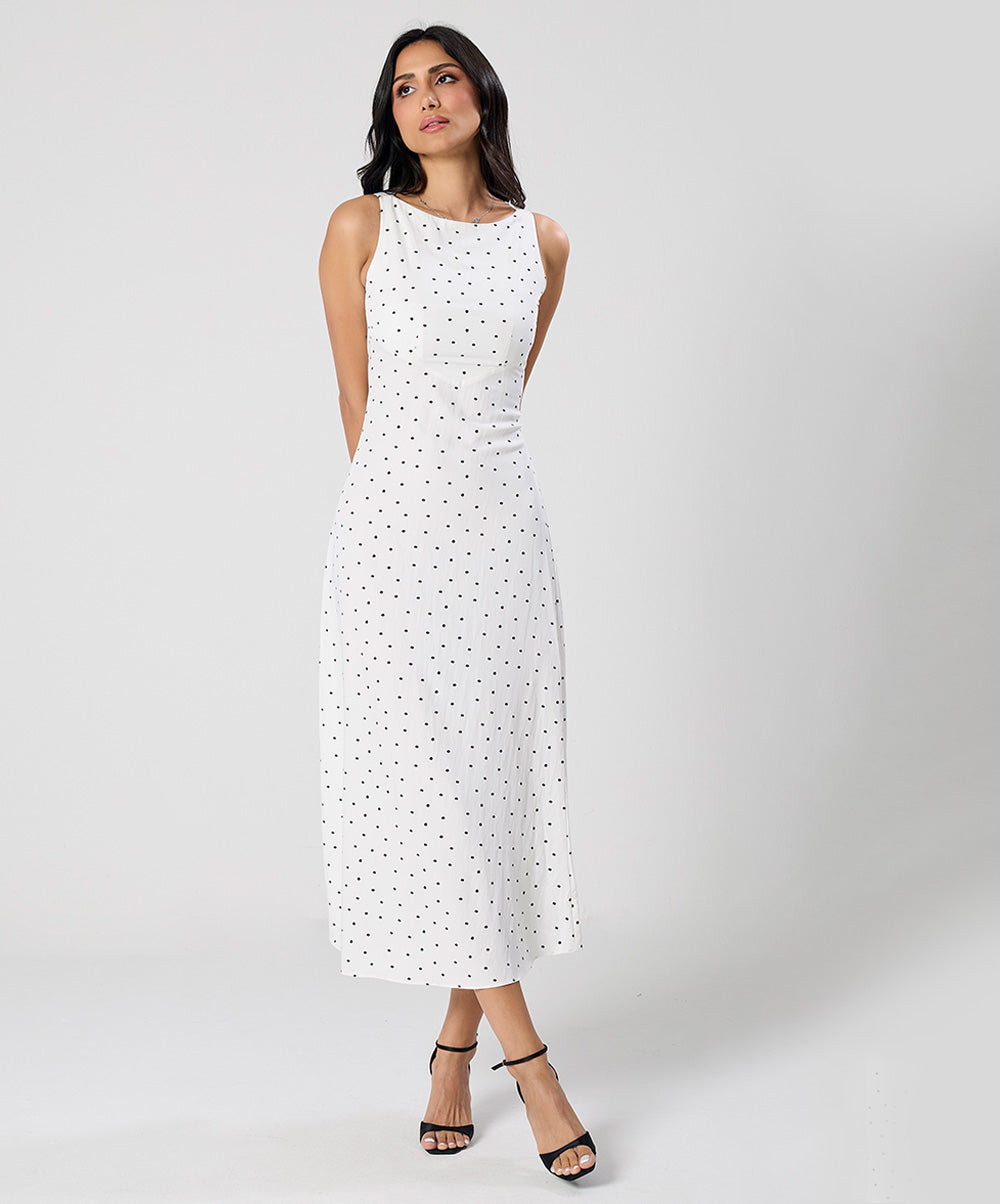 Sleeveless Empire Cut Aline Cotton Dress