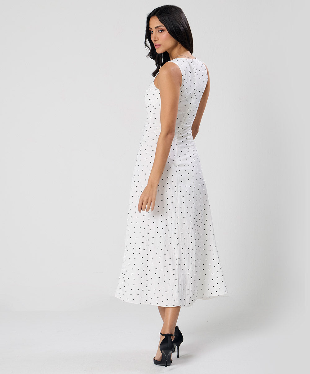 Sleeveless Empire Cut Aline Cotton Dress