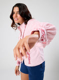 Mandarin Collar Sleeve Embroidered Top