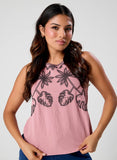 Sleeveless Embroidered Top