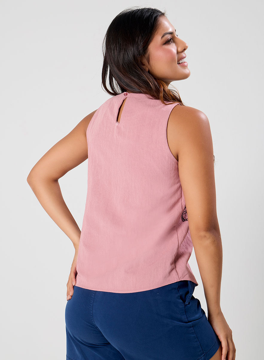 Sleeveless Embroidered Top
