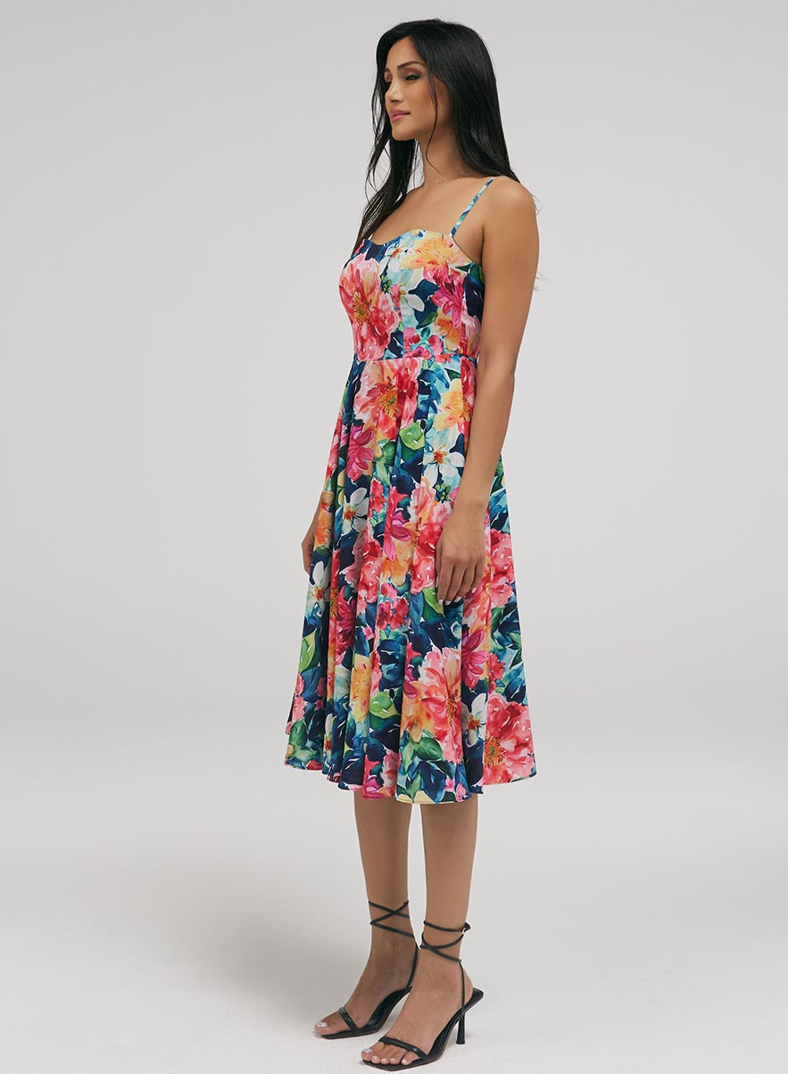 Tiny Strap Dress With Bracot Torso
